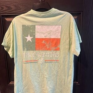 Browning Mint Green Tee with Texas Flag